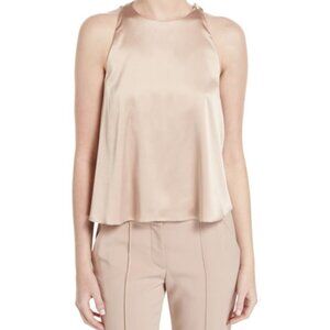 A.L.C. Jasper Sleeveless Open-Back Satin Blouse Silk Size 6 Blush Pink